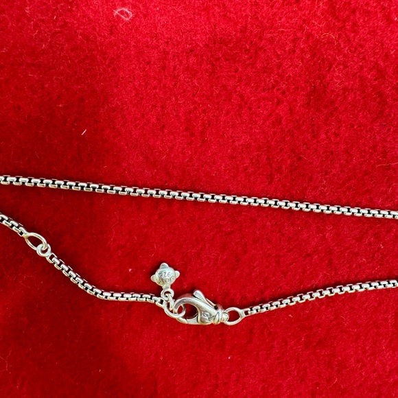 David Yurman Sterling Sliver Diamond Medium Willow Necklace - Picture 2 of 4